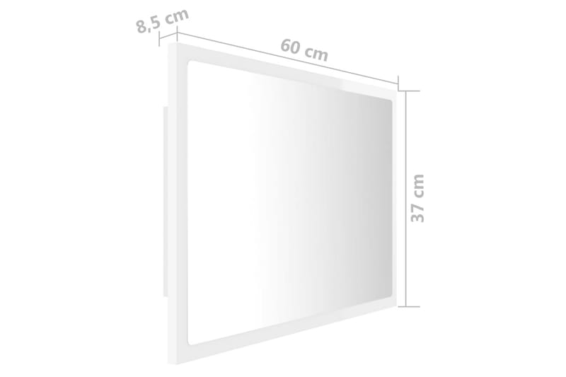 badeværelsesspejl 60x8,5x37 cm spånplade hvid højglans - Hvid - Hus & renovering - Køkken & bad - Badeværelse - Badeværelsesmøbler - Badeværelsesspejl