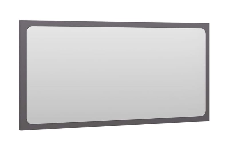 badeværelsesspejl 80x1,5x37 cm spånplade grå højglans - Grå - Badeværelsesspejl