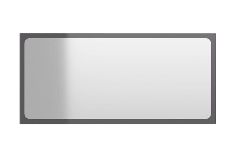 badeværelsesspejl 80x1,5x37 cm spånplade grå højglans - Grå - Badeværelsesspejl