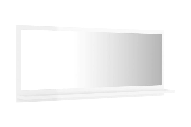 badeværelsesspejl 90x10,5x37 cm spånplade hvid højglans - Hvid - Badeværelsesspejl