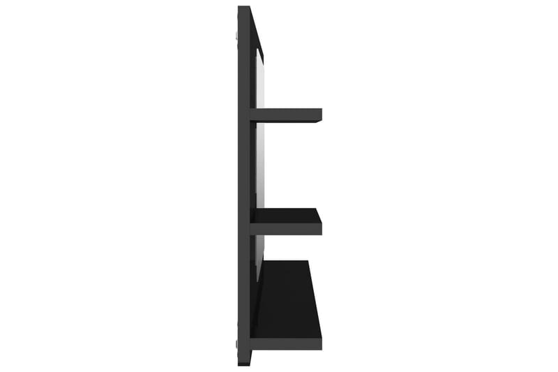 badeværelsesspejl 90x10,5x45 cm spånplade sort højglans - Sort - Hus & renovering - Køkken & bad - Badeværelse - Badeværelsesmøbler - Badeværelsesspejl