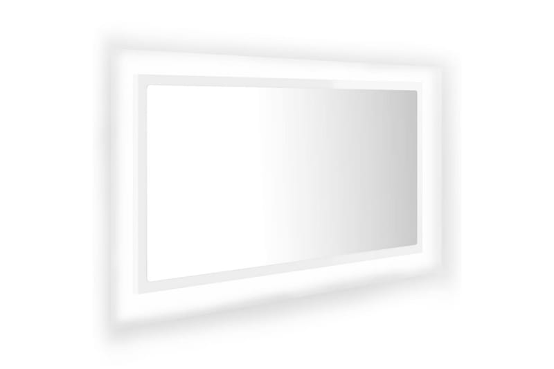 badeværelsesspejl LED-lys 80x8,5x37 cm spånplade - Hvid - Badeværelsesspejl