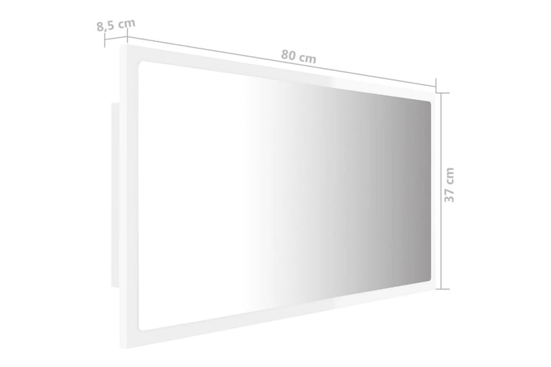 badeværelsesspejl LED-lys 80x8,5x37 cm spånplade - Hvid - Badeværelsesspejl