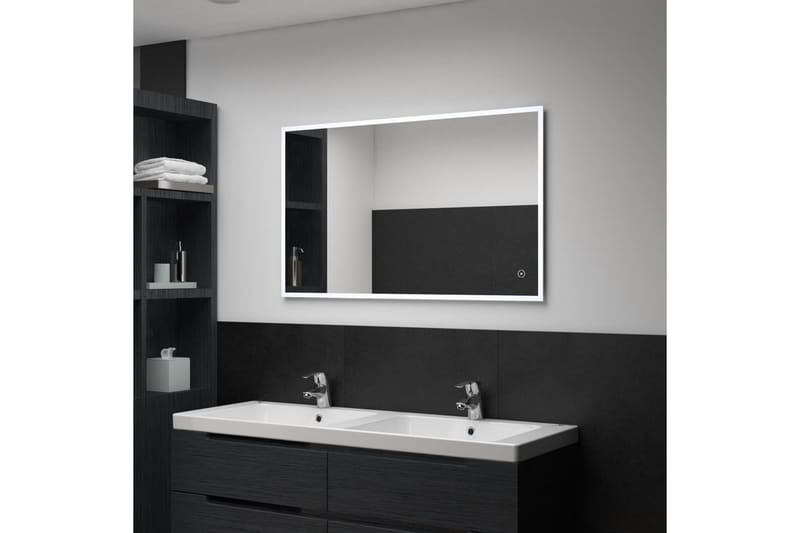 badeværelsesspejl LED m. touch 100 x 60 cm - Sølv - Badeværelsesspejl - Badeværelsesspejl med belysning