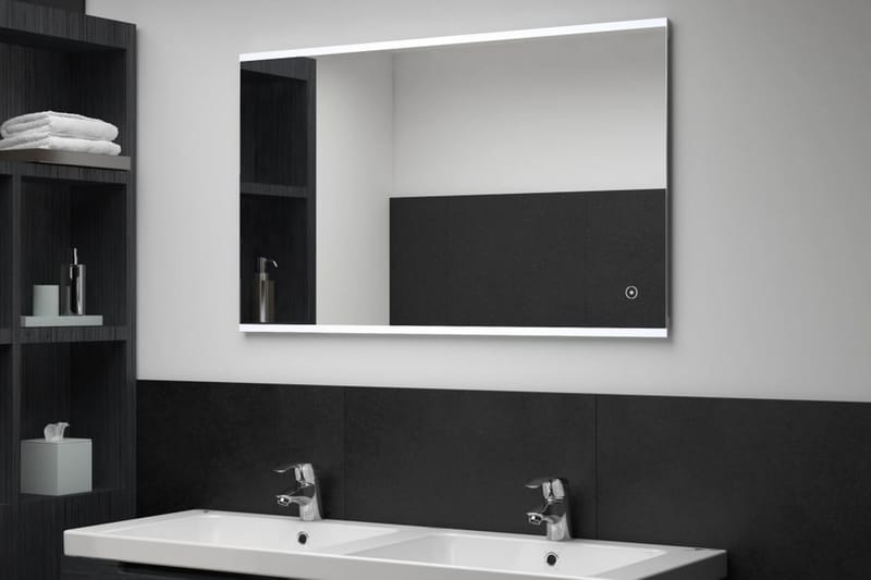 badeværelsesspejl LED m. touch 100 x 60 cm - Sølv - Badeværelsesspejl - Badeværelsesspejl med belysning - Helkropsspejl
