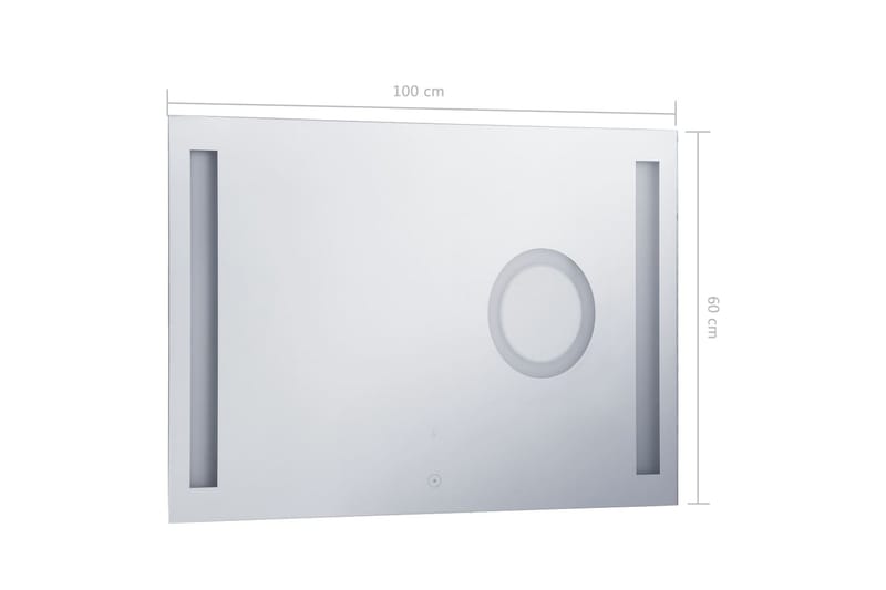badeværelsesspejl LED m. touch 100 x 60 cm - Sølv - Badeværelsesspejl - Badeværelsesspejl med belysning