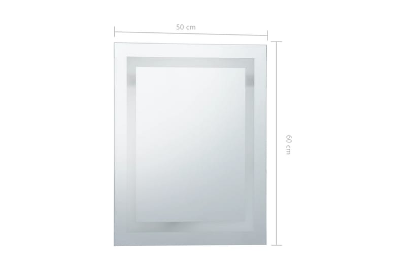 badeværelsesspejl LED m. touch 50 x 60 cm - Sølv - Badeværelsesspejl - Badeværelsesspejl med belysning