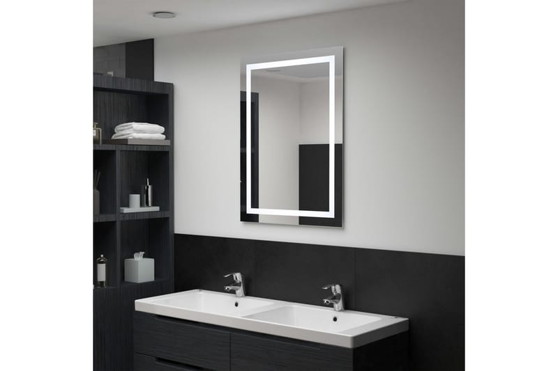 badeværelsesspejl LED m. touch 60 x 80 cm - Sølv - Badeværelsesspejl - Badeværelsesspejl med belysning
