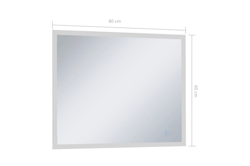 badeværelsesspejl LED m. touch 80 x 60 cm - Sølv - Badeværelsesspejl - Badeværelsesspejl med belysning