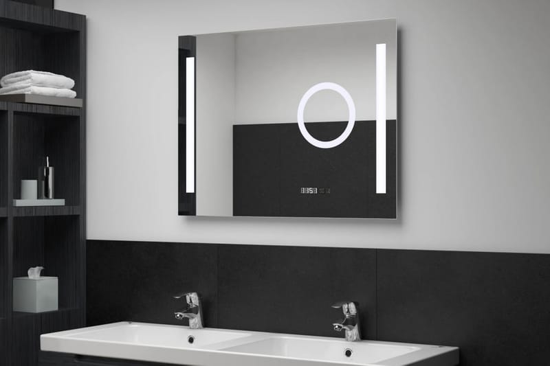 badeværelsesspejl LED m. touch 80 x 60 cm - Sølv - Badeværelsesspejl - Badeværelsesspejl med belysning