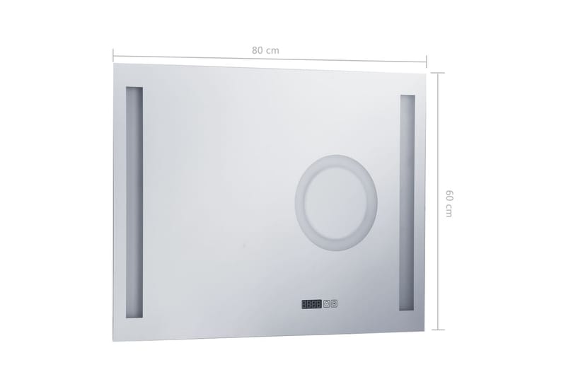 badeværelsesspejl LED m. touch 80 x 60 cm - Sølv - Badeværelsesspejl - Badeværelsesspejl med belysning