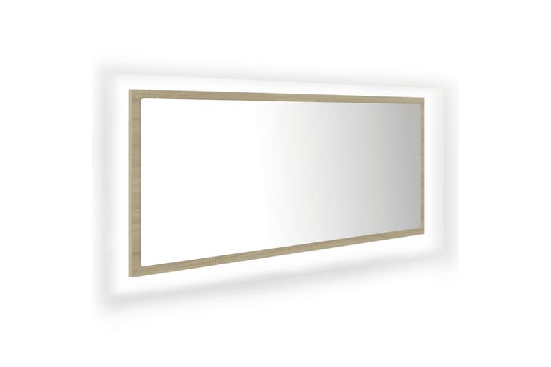 badeværelsesspejl m. LED-lys 100x8,5x37cm spånplade - Brun - Badeværelsesspejl