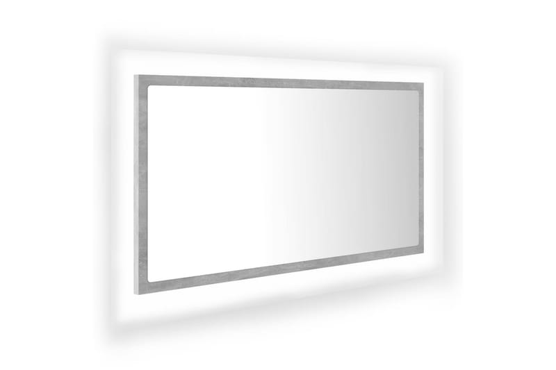 badeværelsesspejl m. LED-lys 80x8,5x37 cm spånplade betongrå - Grå - Badeværelsesspejl