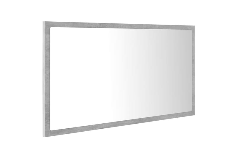 badeværelsesspejl m. LED-lys 80x8,5x37 cm spånplade betongrå - Grå - Badeværelsesspejl