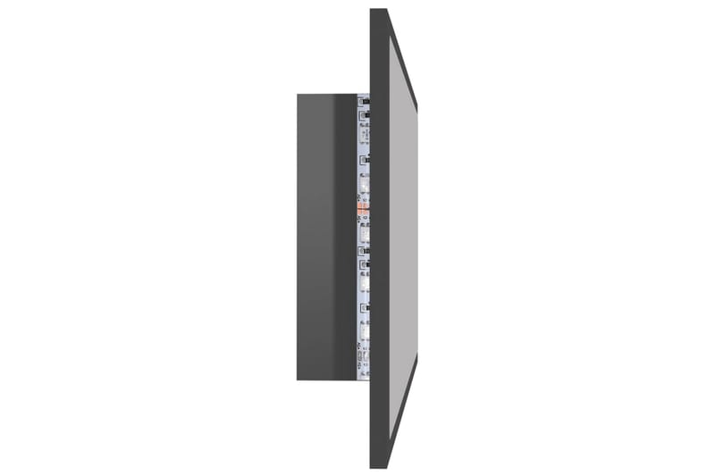 badeværelsesspejl m. LED-lys 80x8,5x37 cm spånplade - Grå - Badeværelsesspejl