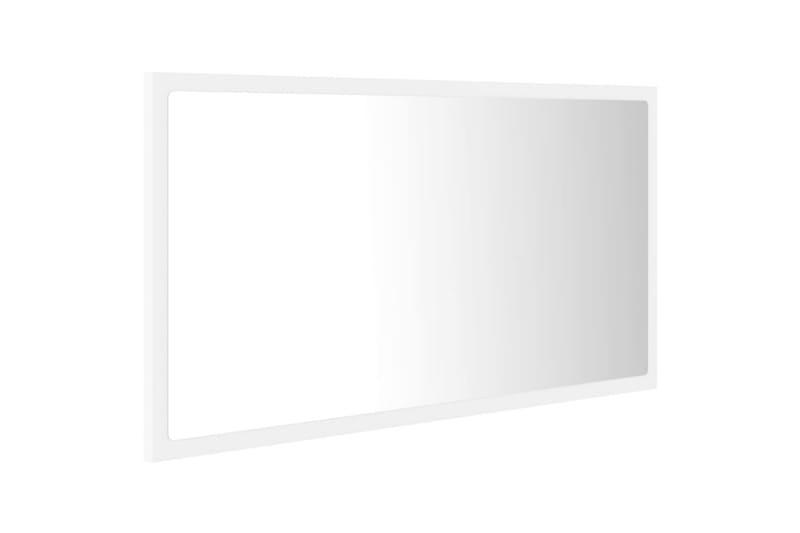 badeværelsesspejl m. LED-lys 80x8,5x37 cm spånplade hvid - Hvid - Badeværelsesspejl