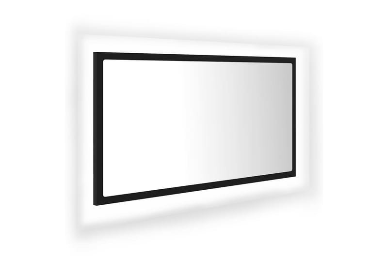 badeværelsesspejl m. LED-lys 80x8,5x37 cm spånplade sort - Sort - Badeværelsesspejl