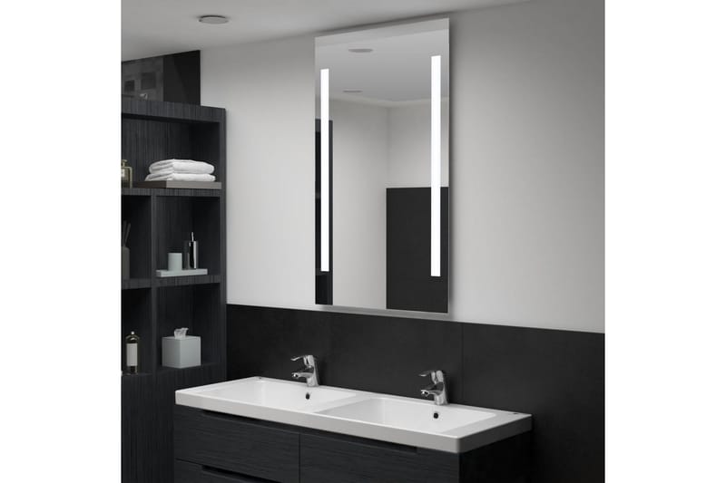 badeværelsesspejl med LED 60 x 100 cm - Sølv - Badeværelsesspejl - Badeværelsesspejl med belysning