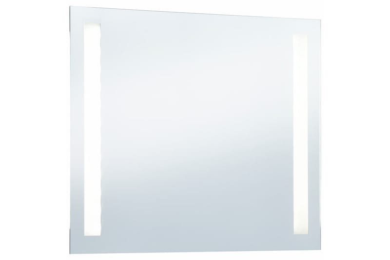 badeværelsesspejl med LED 60 x 50 cm - Sølv - Badeværelsesspejl - Badeværelsesspejl med belysning