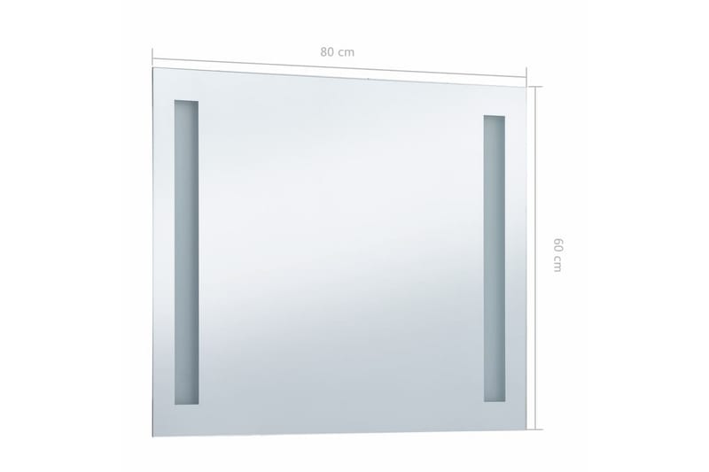 badeværelsesspejl med LED 80 x 60 cm - Sølv - Badeværelsesspejl - Badeværelsesspejl med belysning