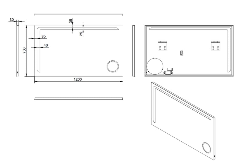 Basketorp Spejl 120x70 cm - Sølv - Hus & renovering - Køkken & bad - Badeværelse - Badeværelsesmøbler - Badeværelsesspejl