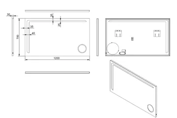 Basketorp Spejl 120x70 cm - Sølv - Hus & renovering - Køkken & bad - Badeværelse - Badeværelsesmøbler - Badeværelsesspejl