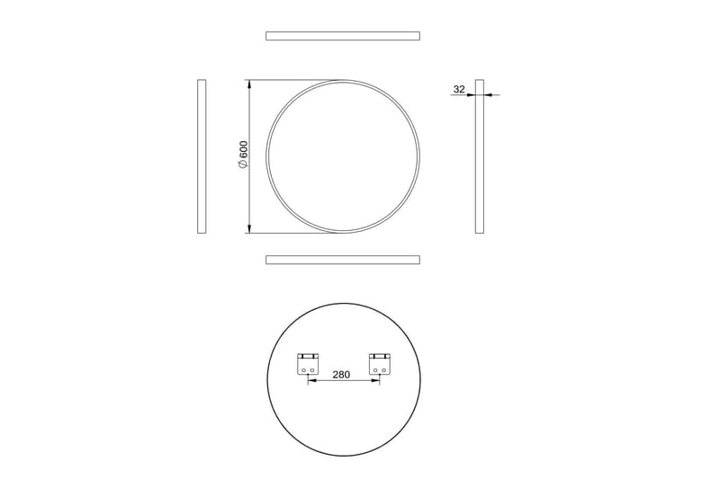 Digerberget Spejl 60 cm Rund - Kobber - Hus & renovering - Køkken & bad - Badeværelse - Badeværelsesmøbler - Badeværelsesspejl