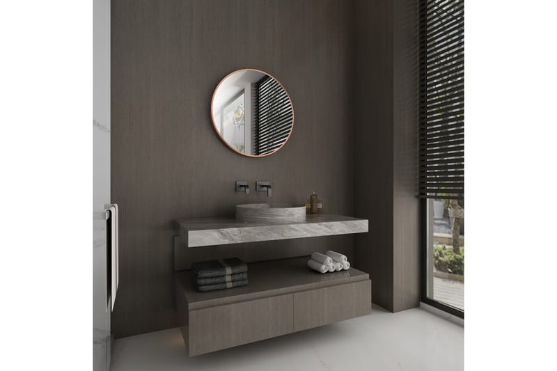 Digerberget Spejl 60 cm Rund - Kobber - Hus & renovering - Køkken & bad - Badeværelse - Badeværelsesmøbler - Badeværelsesspejl