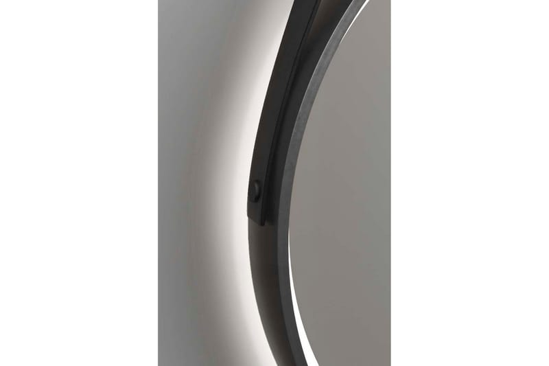 Djupqvior Spejl 55 cm Rund LED-belysning - Sort/Guld - Badeværelsesspejl - Badeværelsesspejl med belysning