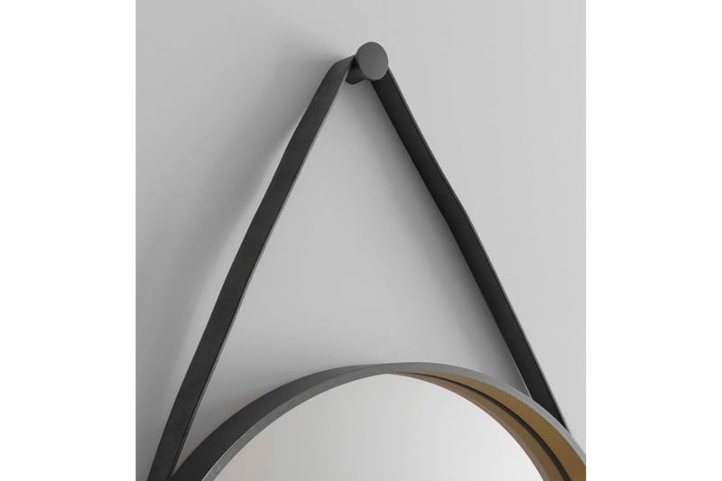 Djupqvior Spejl 55 cm Rund - Sort/Guld - Hus & renovering - Køkken & bad - Badeværelse - Badeværelsesmøbler - Badeværelsesspejl