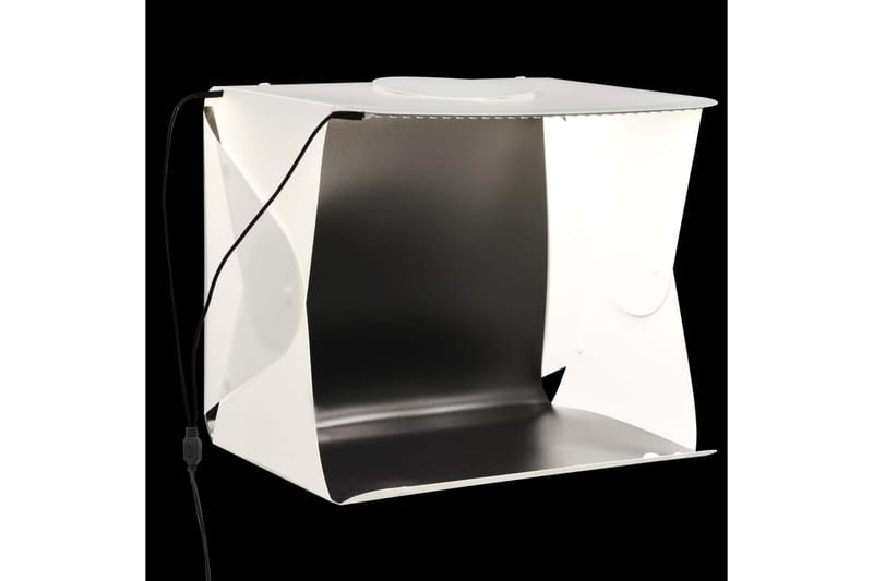 Foldbar softbox med LED-lys 40 x 34 x 37 cm plastik hvid - Hvid - Badeværelsesspejl - Badeværelsesspejl med belysning