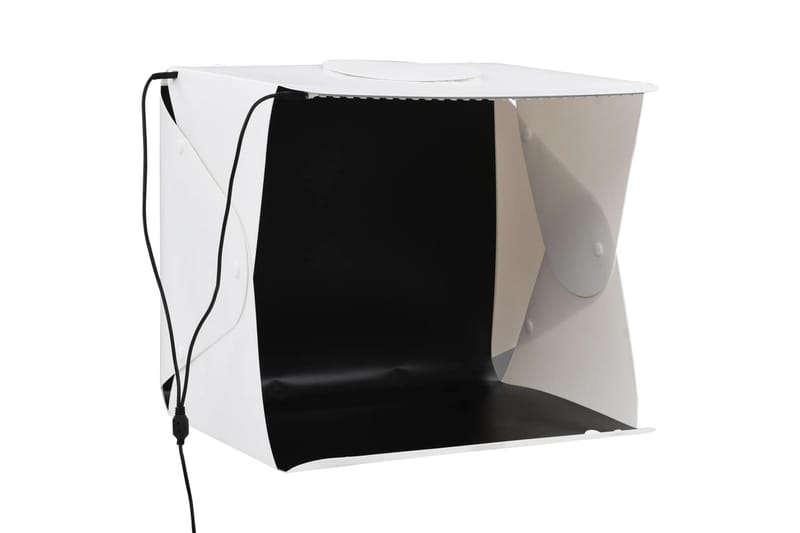 Foldbar softbox med LED-lys 40 x 34 x 37 cm plastik hvid - Hvid - Badeværelsesspejl - Badeværelsesspejl med belysning