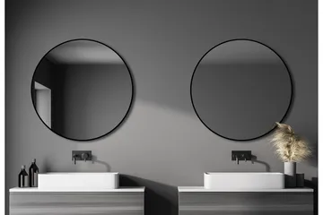Gottsätter Spejl 100 cm Rund - Sort - Hus & renovering - Køkken & bad - Badeværelse - Badeværelsesmøbler - Badeværelsesspejl