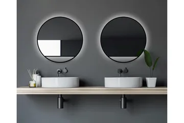 Gottsätter Spejl 60 cm Rund - Sort - Hus & renovering - Køkken & bad - Badeværelse - Badeværelsesmøbler - Badeværelsesspejl