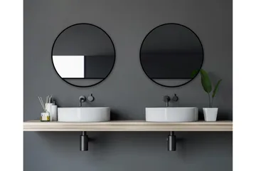 Gottsätter Spejl 60 cm Rund - Sort - Hus & renovering - Køkken & bad - Badeværelse - Badeværelsesmøbler - Badeværelsesspejl
