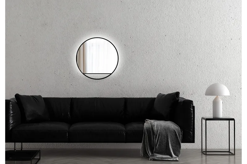 Gottsätter Spejl 60 cm Rund - Sort - Hus & renovering - Køkken & bad - Badeværelse - Badeværelsesmøbler - Badeværelsesspejl