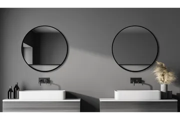 Gottsätter Spejl 80 cm Rund - Sort - Hus & renovering - Køkken & bad - Badeværelse - Badeværelsesmøbler - Badeværelsesspejl