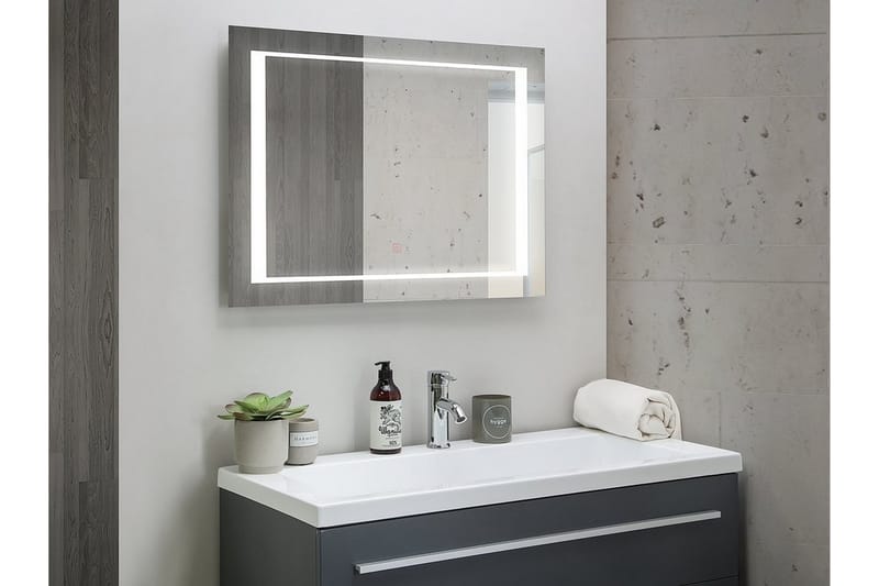 Heasandford spejl LED 60x80 cm - Sølv - Badeværelsesspejl - Badeværelsesspejl med belysning
