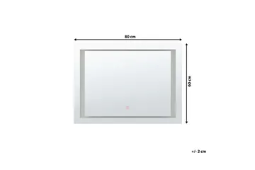 Heasandford spejl LED 60x80 cm - Sølv - Hus & renovering - Køkken & bad - Badeværelse - Badeværelsesmøbler - Badeværelsesspejl