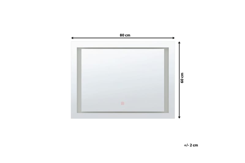 Heasandford spejl LED 60x80 cm - Sølv - Hus & renovering - Køkken & bad - Badeværelse - Badeværelsesmøbler - Badeværelsesspejl