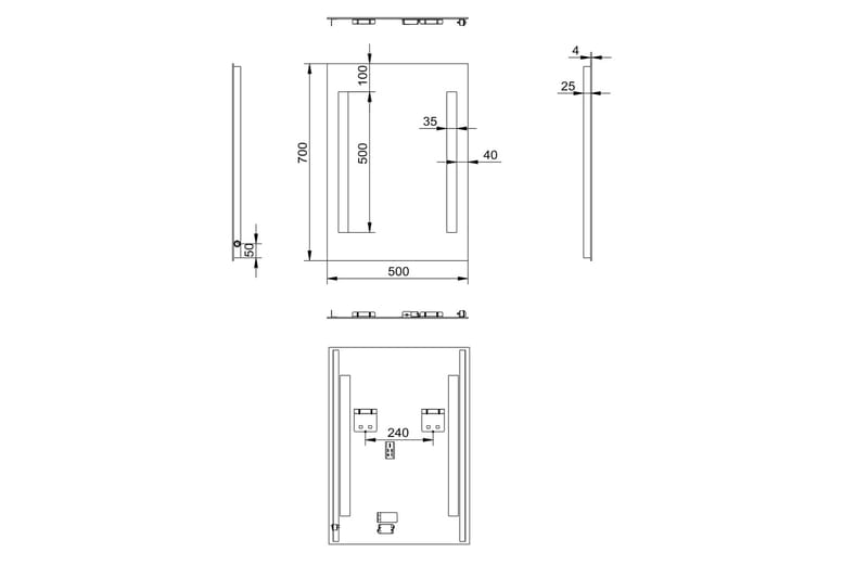 Jordberga Badeværelsesspejl 70 cm LED-belysning - Hus & renovering - Køkken & bad - Badeværelse - Badeværelsesmøbler - Badeværelsesspejl