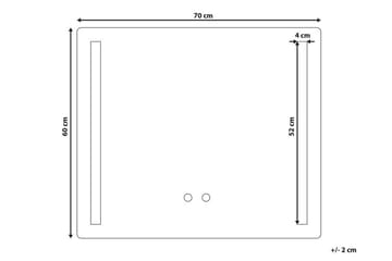 Kendram spejl LED 60x70 cm - Gennemsigtig - Hus & renovering - Køkken & bad - Badeværelse - Badeværelsesmøbler - Badeværelsesspejl