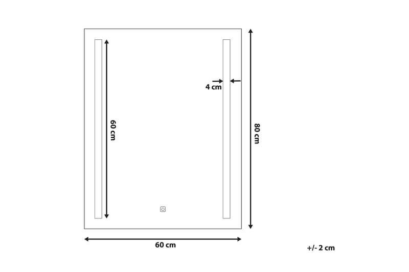 Kilmurray spejl LED 60x80 cm - Sølv - Badeværelsesspejl - Badeværelsesspejl med belysning