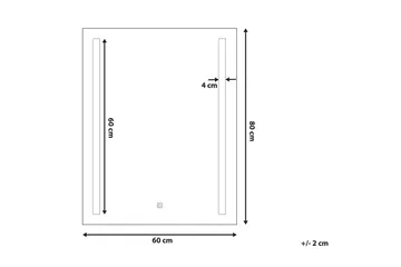 Kilmurray spejl LED 60x80 cm - Sølv - Hus & renovering - Køkken & bad - Badeværelse - Badeværelsesmøbler - Badeværelsesspejl