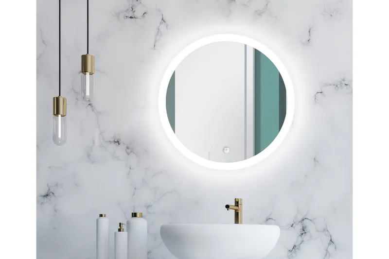 Klysna Spejl 59 cm Rund, Sølv