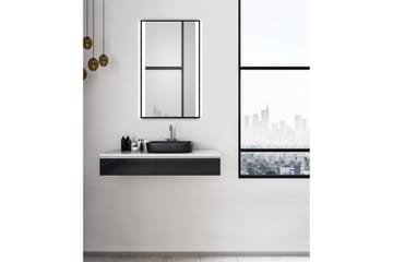 Knutby Badeværelsesspejl 70 cm LED-belysning - Sort - Hus & renovering - Køkken & bad - Badeværelse - Badeværelsesmøbler - Badeværelsesspejl