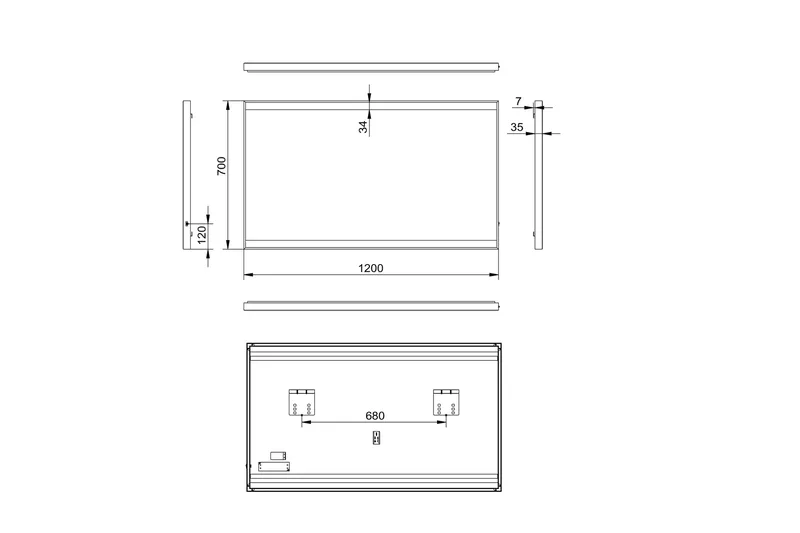 Knutby Badeværelsesspejl 70 cm LED-belysning - Sort - Hus & renovering - Køkken & bad - Badeværelse - Badeværelsesmøbler - Badeværelsesspejl