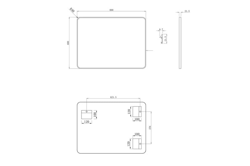 Knutby Vægspejl 60 cm - Sort - Hus & renovering - Køkken & bad - Badeværelse - Badeværelsesmøbler - Badeværelsesspejl