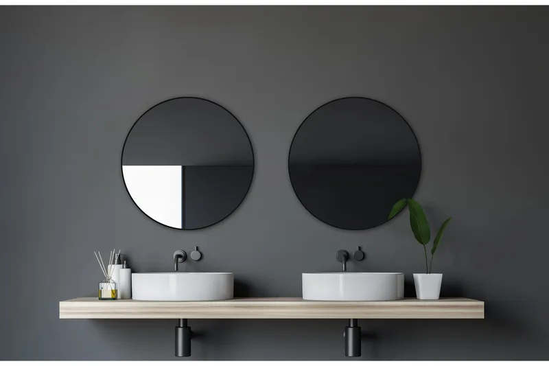 Knutby Vægspejl 60 cm - Sort - Hus & renovering - Køkken & bad - Badeværelse - Badeværelsesmøbler - Badeværelsesspejl