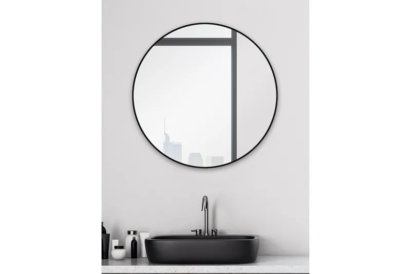 Knutby Vægspejl 60 cm - Sort - Hus & renovering - Køkken & bad - Badeværelse - Badeværelsesmøbler - Badeværelsesspejl